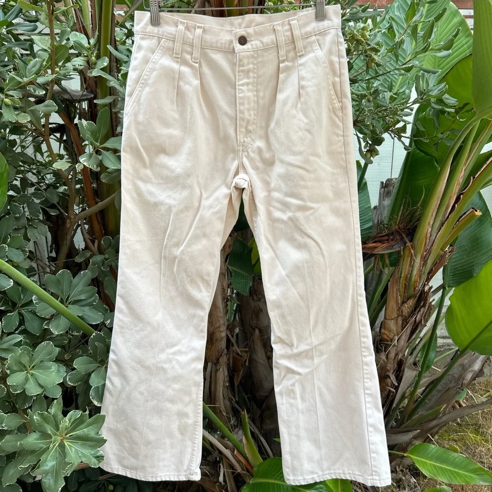 Vintage 1980s Levi’s White Tab Pleated Pants Talon Zipper USA 30x29